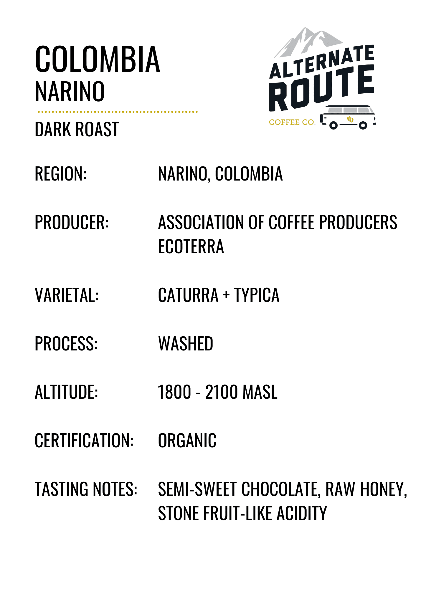 COLOMBIA GAITANIA 5 x 7 in 1